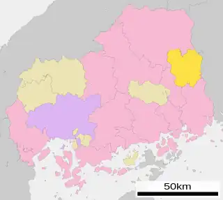 神石高原町位置図