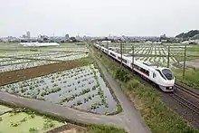常磐線沿線に広がる蓮田（土浦市）