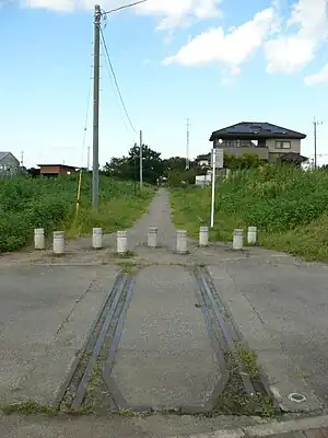 上武鉄道日丹線の踏切跡（埼玉県神川町新宿付近　2010年9月25日）