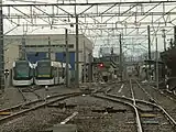 工事が進む城川原駅構内(2006年4月)