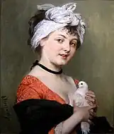 「鳩を持つ女性」