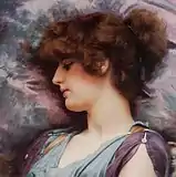 ジョン・ウィリアム・ゴッドワード "Far Away Thoughts " ／1892年。油彩画。新古典主義。