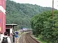 ジョンズタウン駅に到着するペンシルベニアン号