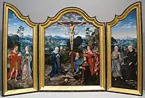 「三連祭壇画：キリスト磔刑」16世紀前半、メトロポリタン美術館蔵