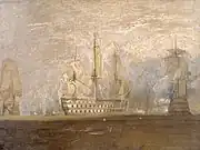 『トラファルガーの海戦のための最初の油彩素描』1823年 テート・ギャラリー所蔵