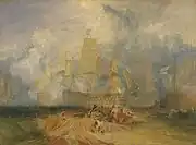 『トラファルガーの海戦のための第二の油彩素描』1823年 テート・ギャラリー所蔵