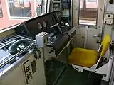 ワンハンドル式の運転台。（2009年11月8日）
