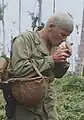 HBT製作業服。太平洋戦域の歩兵の基本的な野戦服。本来は作業服だが、薄いため高温多湿の太平洋戦域の野戦服に流用された。