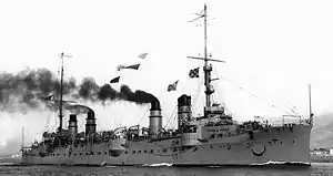 一等巡洋艦「ジュリアン・ド・ラ・グラヴィエール」。