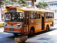日産ディーゼルK-RM80E(1980年式) 116 1988年8月30日廃車初の中型路線車。高根線用に導入された。