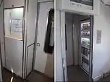 自動販売機と元公衆電話設置跡地電話跡地の裏側に簡易運転台がある