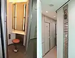 パウダールームと化粧室通路