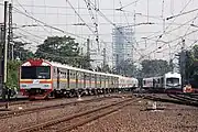 鋼製車両とステンレス車両による連結運転