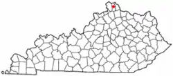 ケンタッキー州におけるジェファーソンタウン市の位置Location of Independence, Kentucky