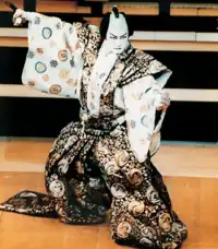 『義経千本桜』、「河連法眼館」の佐藤忠信(中村獅童)。歌舞伎における長裃着用の例。