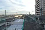 中央本線勝川駅構内南方。城北線乗り入れに備えたスペース。