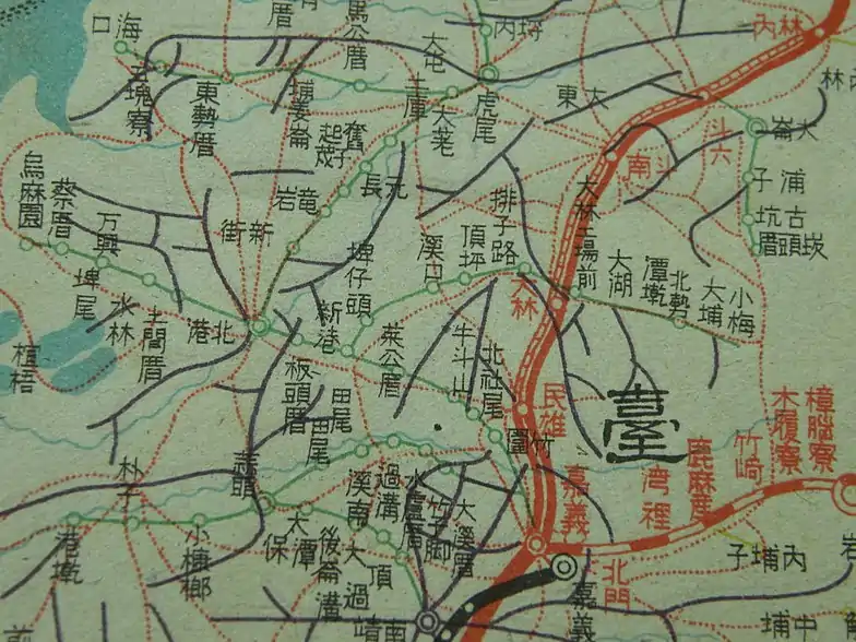戦前の虎尾周辺路線図