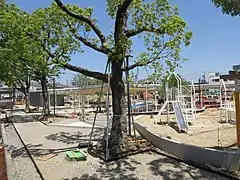 建設中の籠田公園(2019年5月)