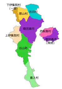 伊敷村・東桜島村編入後（1950年時点）