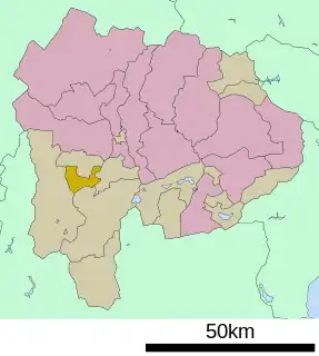 鰍沢町位置図