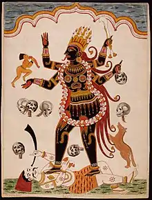 カーリーを描いたカラーエッチング（1770年）