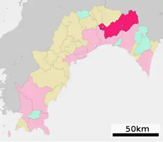 香美市位置図