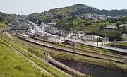 松陽台町入口展望台より駅構内を望む