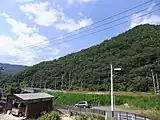 信号所跡付近の遠景(2012年9月)