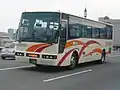 蒲原鉄道の高速車いすゞ・スーパークルーザー村松 - 新潟線（万代橋にて）