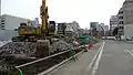 2010年2月撮影。東寄りの建物の取り壊しがほぼ完了。
