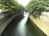 高田馬場分水路(呑口)分岐点付近(東京都新宿区)
