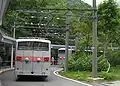 扇沢駅で回送中の車両