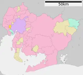 蟹江町位置図