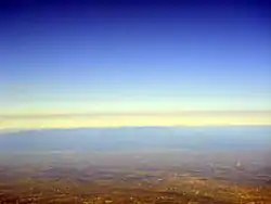 関東平野。奥に男体山と日光連山。