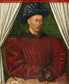 『フランス王シャルル7世の肖像』(1450年頃)ルーブル美術館所蔵。