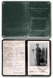 ドイツが121番目に発行したカール・リッターの免許証（1912年）