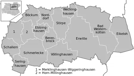 エルヴィッテの市区図