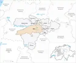 ベルンの位置の位置図