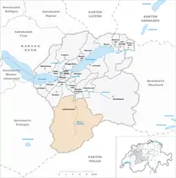 ラウターブルンネンの位置の位置図