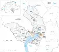 ロカルノの位置の位置図
