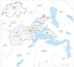 ルツェルンの位置の位置図