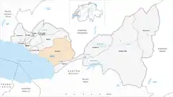 モントルーの位置の位置図
