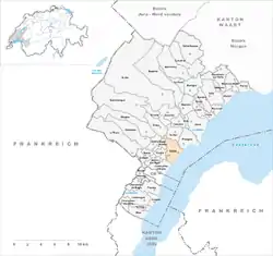 ニヨンの位置の位置図