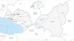 ヴヴェイの位置の位置図