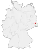 Lage der kreisfreien Stadt Hoyerswerda in Deutschland