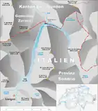 リヴィーニョ湖の地図