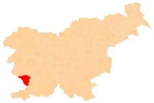 Umestitev občine Sežana v Sloveniji