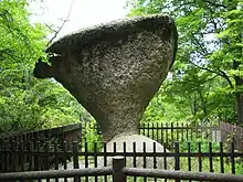 新緑の時期の傘岩。2008年5月24日撮影。