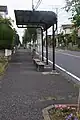 片瀬山バス停で