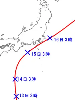 カスリーン台風の進路